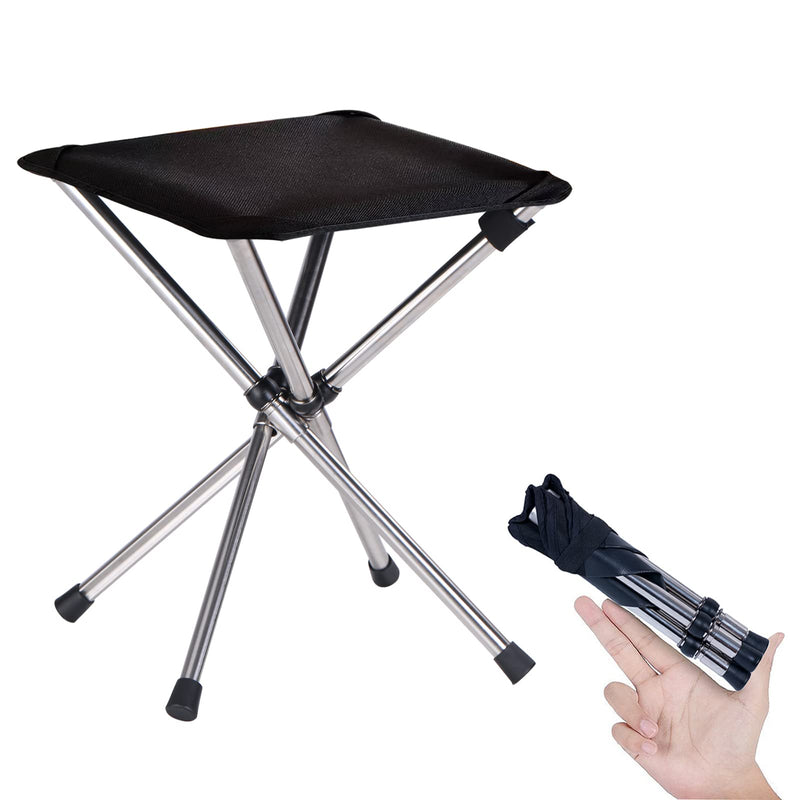 Camping Stool,Small Folding Chair,13.8" Lightweight Folding Stool Compact Backpacking Stool with Carry Bag Black