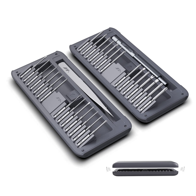 JIMIHOME Precision Screwdriver Set with Tweezers Repairing Magnetic Screwdriver Kit of 30 Pieces SNAP to GO Precision Repair Tools with Bits for Electronics PC Laptop Tablet Repair DIY 30 Pcs/4mm bits