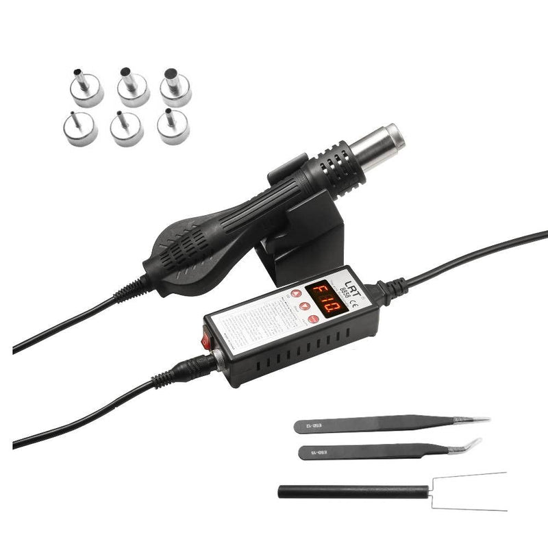 LRT 8858 Hot Air Rework Station, Digital Heat Gun for SMD Repair | Smart Sleep Mode / Auto Cooling Protection / Airflow Adjustment / Anti-Static Safety / Compact Space-Saving /