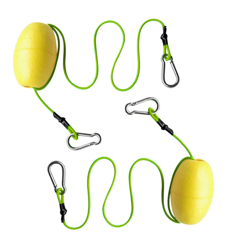Drift Anchor Tow Throw Leash Line with EVA Buoy Float & Clip/Markers for Anchors at The Beach, Lake, or Sandbar Water Yellow 2Pcs