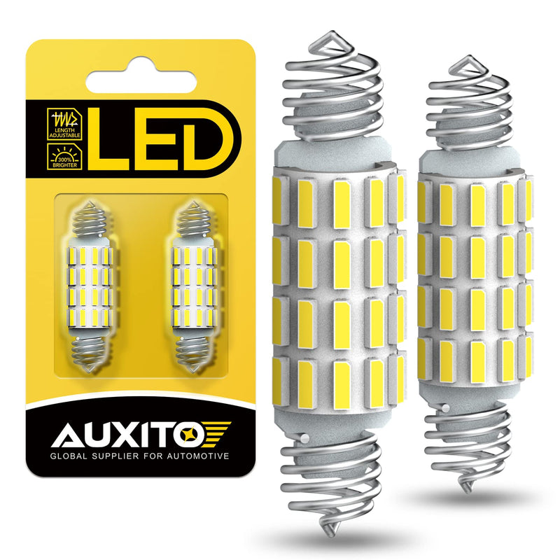 AUXITO 578 LED Bulb 211-2 212-2 Light Bulb 39 41 42MM Interior Lights 6500K White Super Bright 4014 SMD Festoon Error Free for Car Truck LED Dome Map Door License Plate Courtesy Lights Bulbs, 2 Pack 39mm-42mm 2 PACK