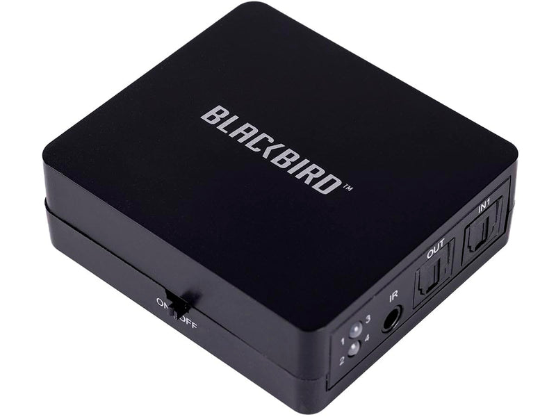 Monoprice Blackbird Toslink S/PDIF 4x1 Switch with IR Remote Control, USB Powered, 4 Input 1 Output, Such as Television, Amplifier