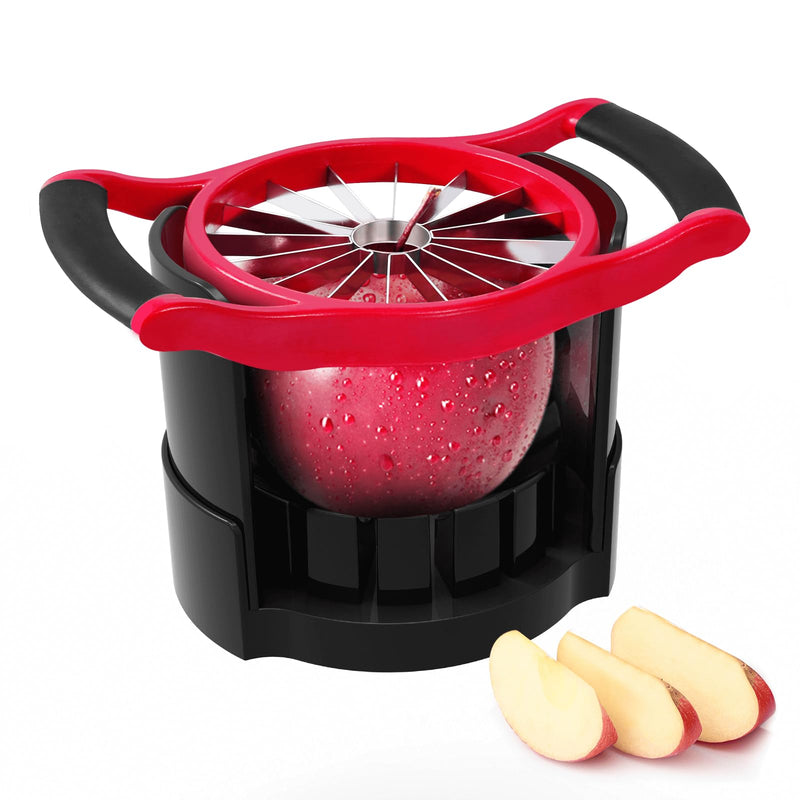 [Upgraded] Newness 5.12 Inch Large Apple Slicer, Cut 16 Thin Slices All the Way Through, HEAVY - DUTY Stainless Steel Apple Corer & Slicer for Fruits & Vegetables - Dishwasher Safe 16-Slices Apple Slicer with Base