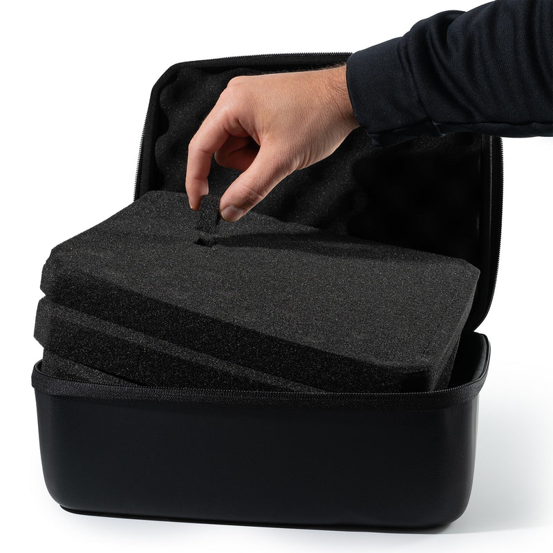 caseling 9.5" x 7.5" x 4.75" Hard Case with 3-Layer Pick and Pluck Foam | 3 pre-scored foam layers, TSA compliant travel case, rigid EVA shell, electronics and tech gear bag, smooth zippers 9.5" x 7.5" x 4.75"