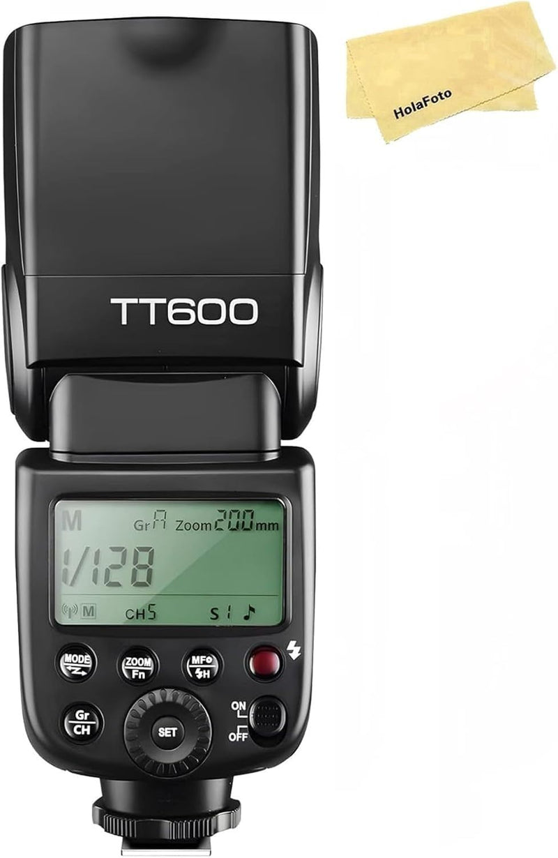 GODOX TT600 Camera Flash for Canon Nikon Pentax Fujifilm Olympus Panasonic Pentax Cameras,Built-in Godox 2.4G Wireless X System,Convenient LCD Panel,Master/Slave GN60 Flash,0.1-2.6s Recycle Time