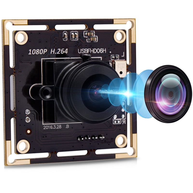 1080P USB Camera Module for Video Conferencing, 2MP IMX323 with 170 Degree Fisheye Lens, H.264 Format and Low Light Performance for Computer, Linux, Android, Jetson Nano