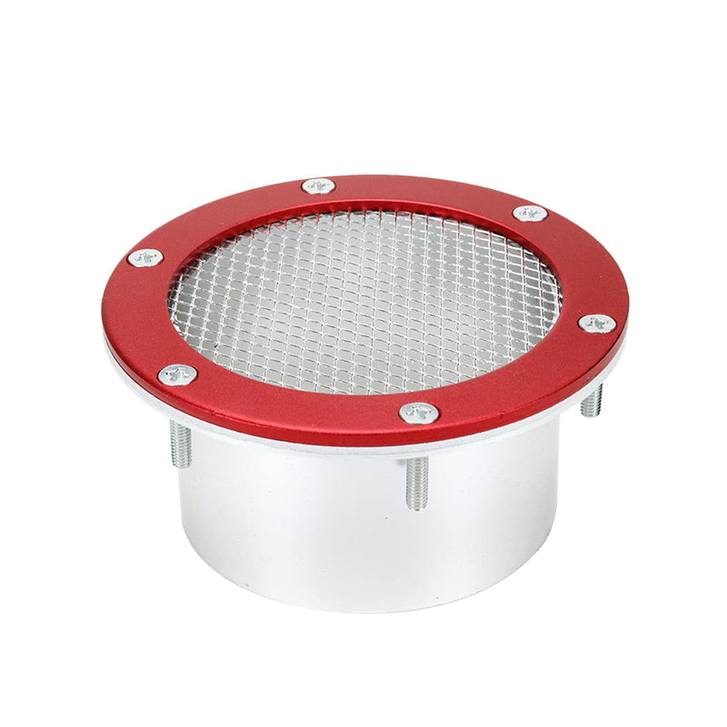 Modengzhe 3-Inch Bumper Intake Air Duct Vent Racing Car Mesh Grille Inlet Cover All-Metal Trim Hood Scoop Accessory for Car Modification (Red)