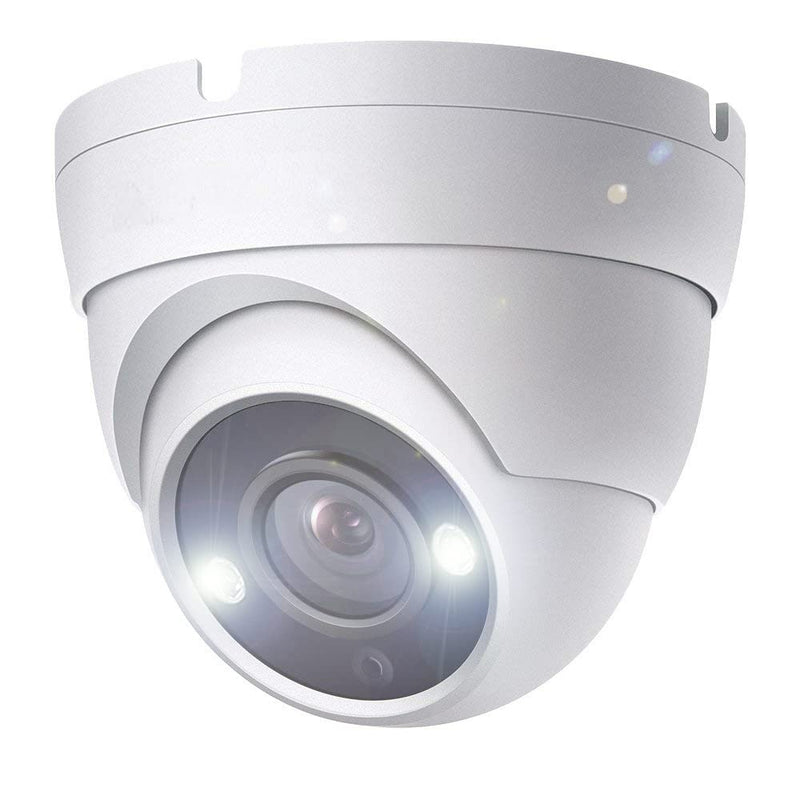 2MP HD Full Color Night Vision Dome TVI CCTV Surveillance Security Coax Camera with Visible White LED Lights, Compatible with Analog TVI CVI AHD DVR, 2.8mm Wide Angle, 65ft Night Vision, Outdoor 2MP COLOR NIGHT VISION CAMERA