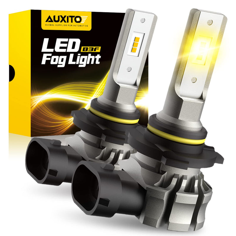  [AUSTRALIA] - AUXITO 9145 LED Fog Light Bulbs, 6000LM 3000K Amber Yellow Light, 300% Brightness H10 9140 9045 9040 Led Fog Lights, CSP LED Chips, DRL Replacement for Cars, Pack of 2