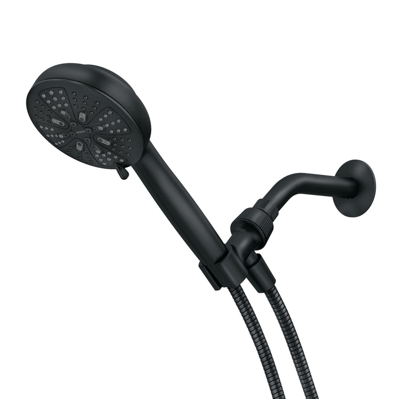 Moen Hydro Energetix Matte Black High Pressure Shower Head with Handheld Sprayer Featuring 8 Spray Settings, 200H0BL (Pack of 1)