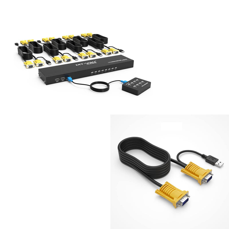 MT-VIKI 8 Port KVM Switch+ 16ft 2-in-1 VGA KVM Cable