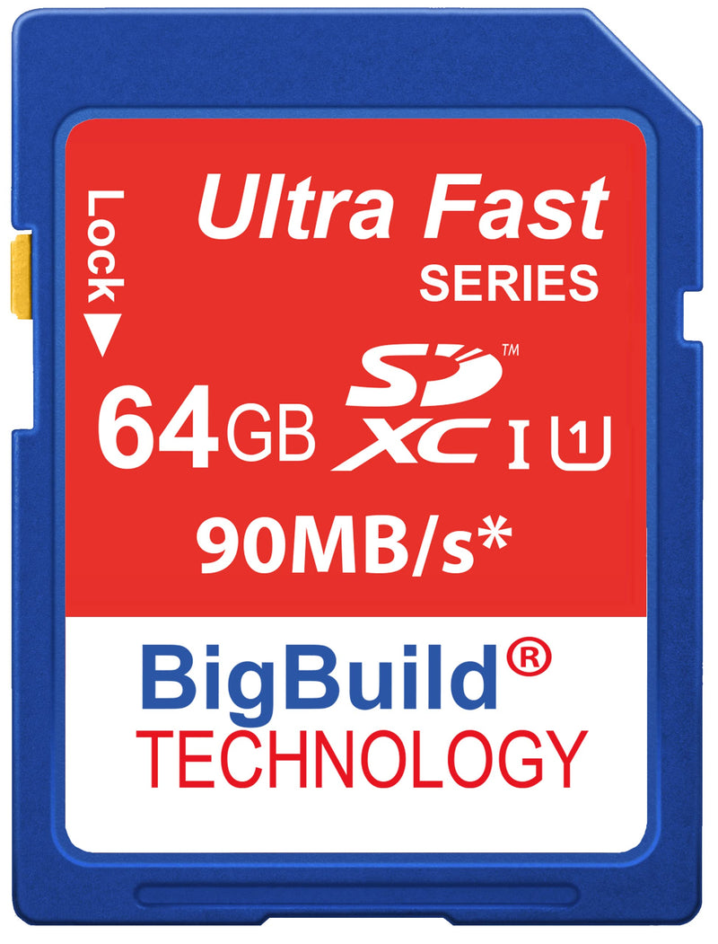 64GB Ultra Fast SDXC 90MB/s Memory Card Compatible with Sony Cyber-Shot DSC W800, W830, WX220B, WX350, WX500 Camera Blue / Size: 64GB