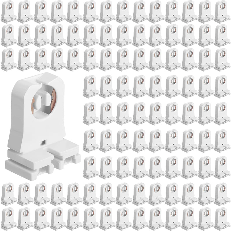 Hortsun 100 Pack Non Shunted LED Tombstones T8 T10 T12 Lamp Holder, Bulb Holder Non Shunted Tombstones T8 LED Fluorescent Tube Replacement Light Socket for Ballasts Replacements Kit (Without Wire) Without Wire