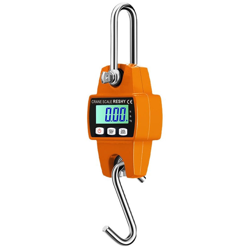 RESHY 660lb Digital Hanging Scale with Cast Aluminum Case, Portable Heavy Duty Crane Scale 300kg for Farm, Deer Hunting, Fishing, Livestock & Garage