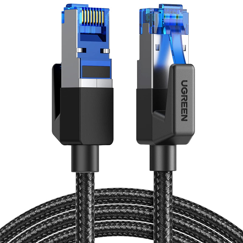 UGREEN Cat 8 Ethernet Cable 25FT, High Speed Braided 40Gbps 2000Mhz Network Cord Cat8 RJ45 Shielded Indoor Heavy Duty LAN Cables Compatible with Gaming PC PS5 PS4 PS3 Xbox Modem Router 25FT