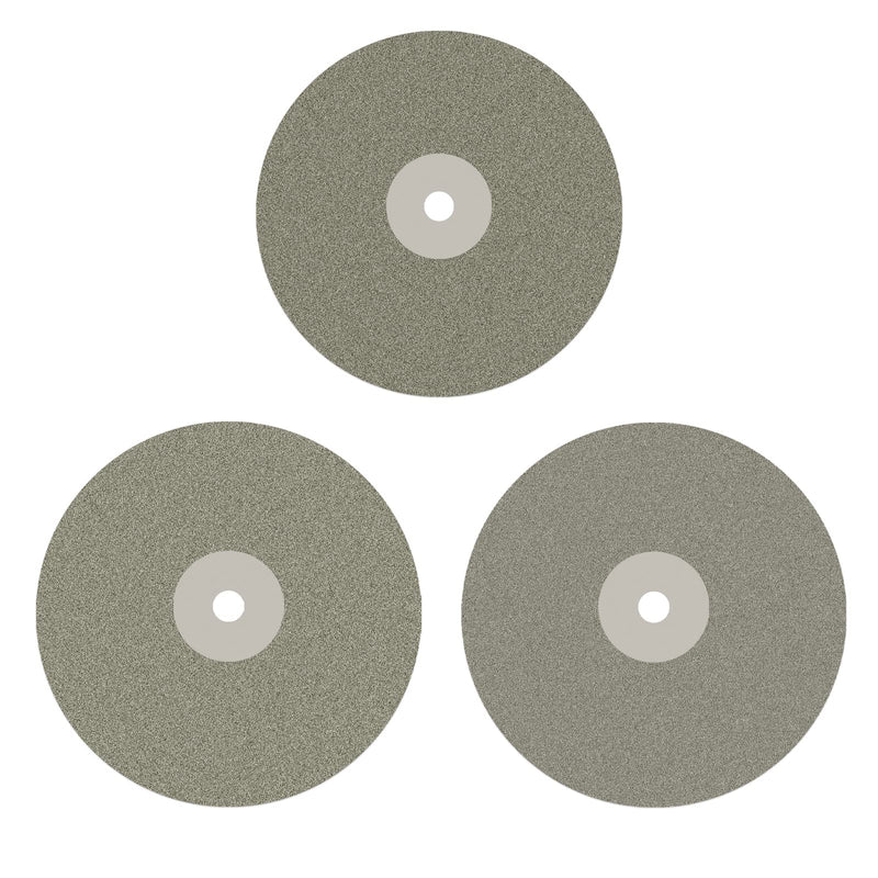 DZQ 3PCS Diamond Flat Lap Wheel Disc 8" x 1/2" Arbor Hole Abrasive Grit 80 120 180 for Cutting or Sanding Stone and Glass 3PCS-grit 80 120 180
