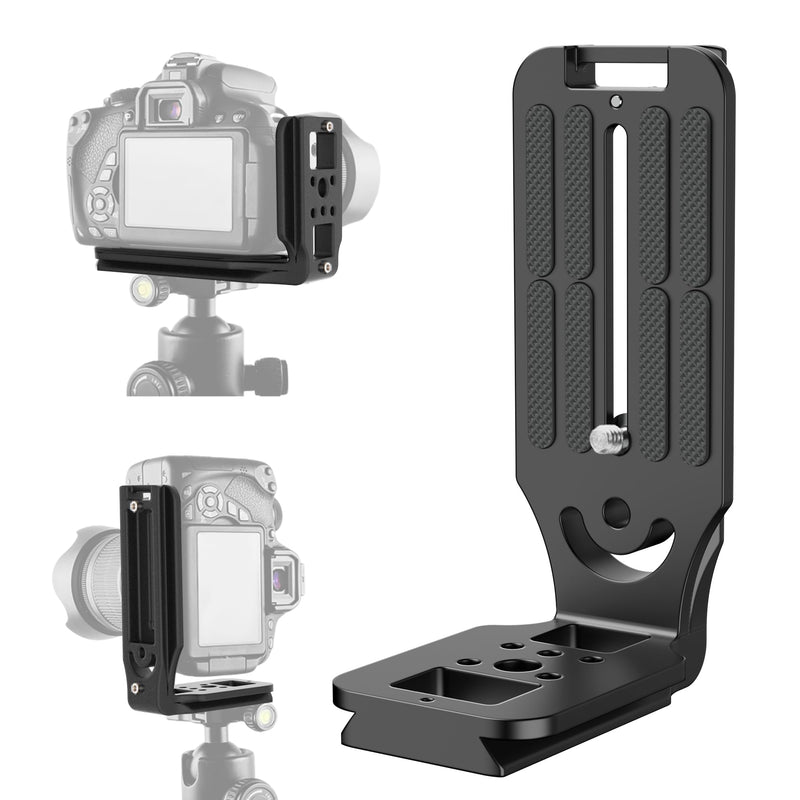 DSLR Camera L Bracket Quick Release Plate, Universal Application, Lightweight, Compatible with Canon Nikon Sony DJI Ronin Zhiyun Stabilizer Tripod Monopod Black-03