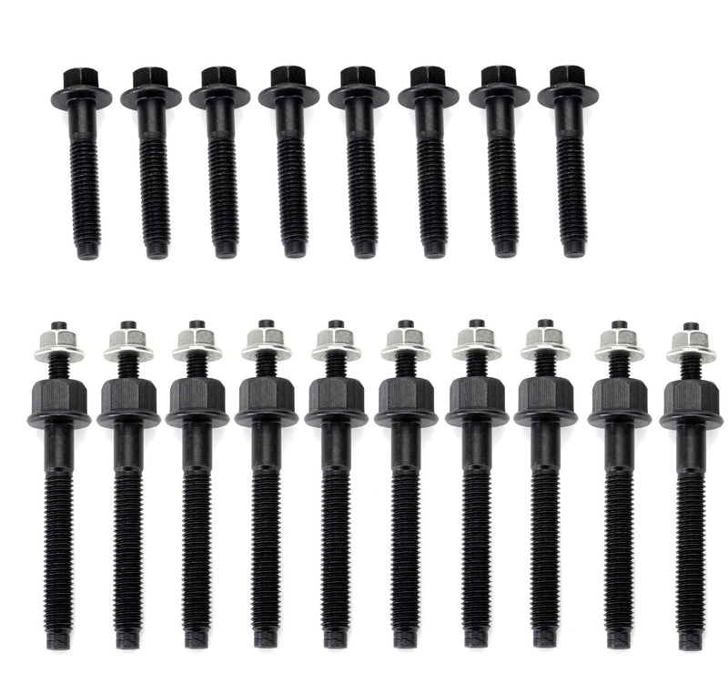 Exhaust Manifold Bolts & Studs Hardware Kit set Compatible for 2009-2020 Chrysler Dodge Ram 5.7L V8 Engines. Complete set Left + Right black