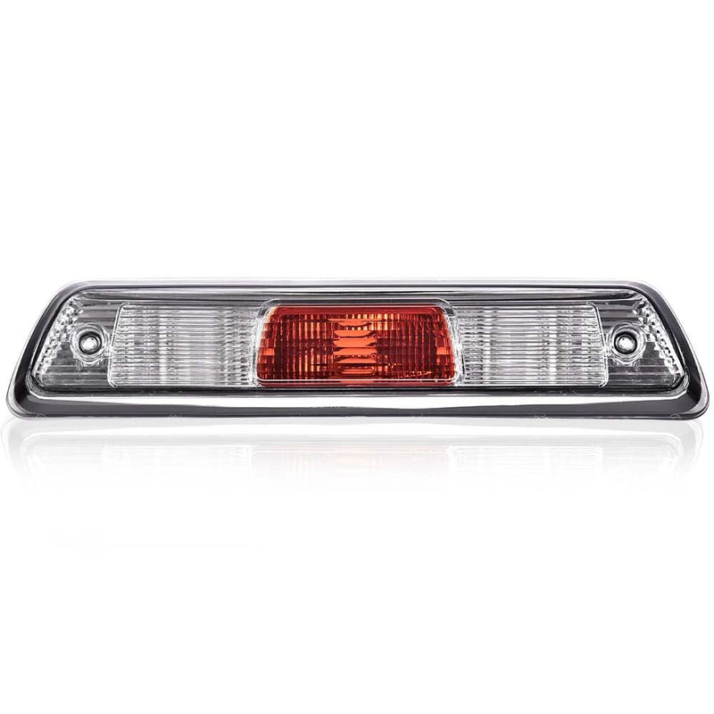 G-PLUS Third Brake Light Compatible with Ford F150 Truck 2009-2014 High Mount Stop Lights Rear Center Roof Third Cargo Light Parking Light Clear/Red Lens Chrome Housing 3rd Brake Light AL3Z13A613E 09-14 F150 Clear