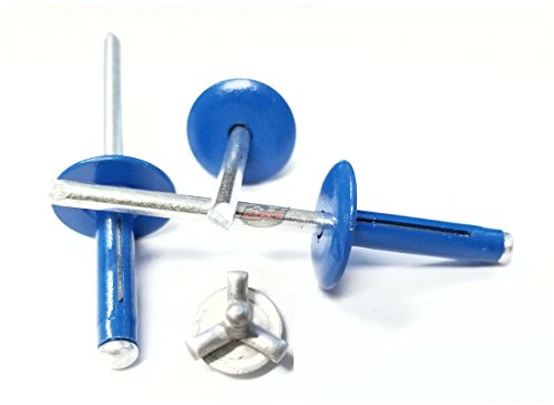 Chevron Blue Exploding Pop Rivets 3/16" Tri-Fold Large Head Aluminum Mandrel .040 - .354 Grip Range Fastener