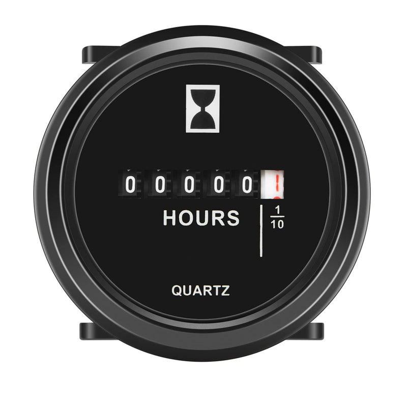 Mechanical Hour Meter Round 2" Quartz Engine Hour Timer Gauge for Air Compressor House Generator Tiller Chipper Truck AC 120V 220V 230V 240V