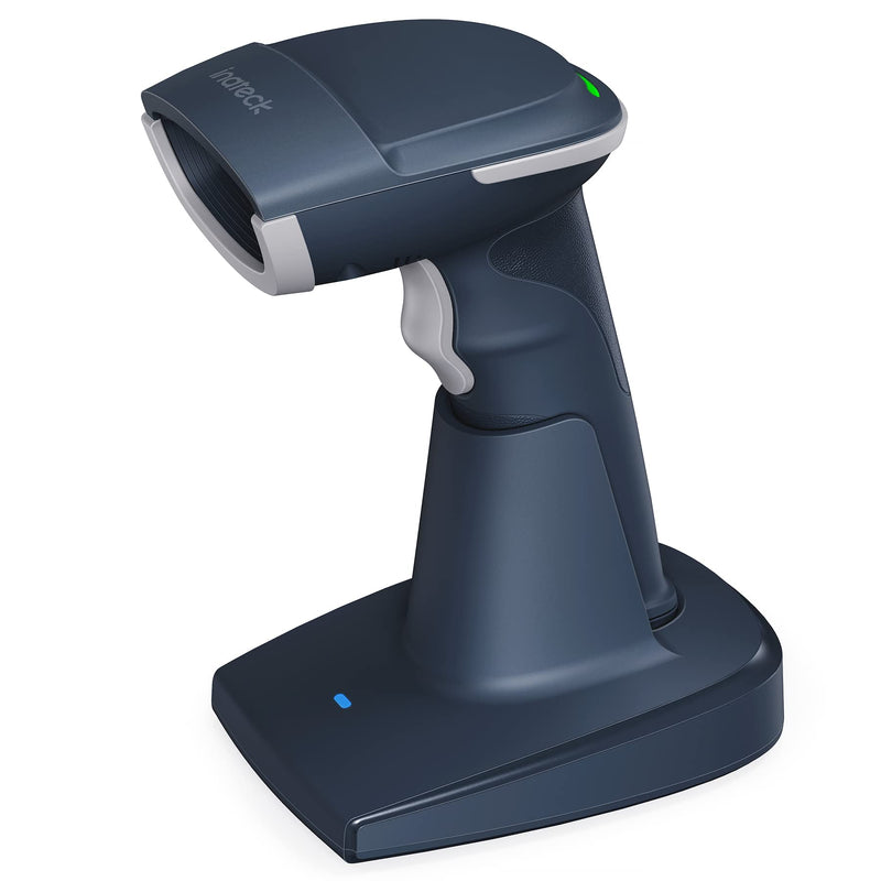 Inateck QR Barcode Scanner, 2D Wireless Barcode Scanner, 3 in 1 Barcode Reader, Screen Scanning, BCST-54 Blue Blue-BCST54 With Smart Base