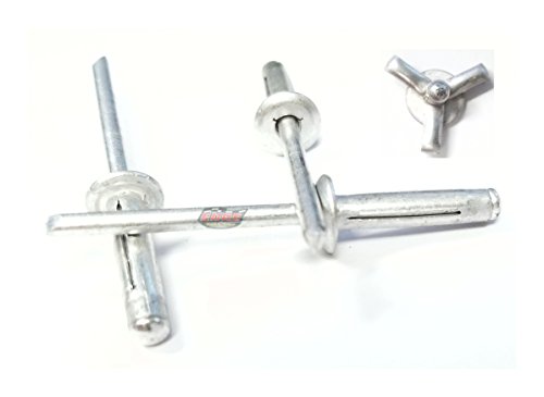 Mill Exploding Pop Rivets 3/16" Tri-Fold Small Aluminum Head Steel Mandrel .040 - .354 Grip Range Fastener 100 Mill