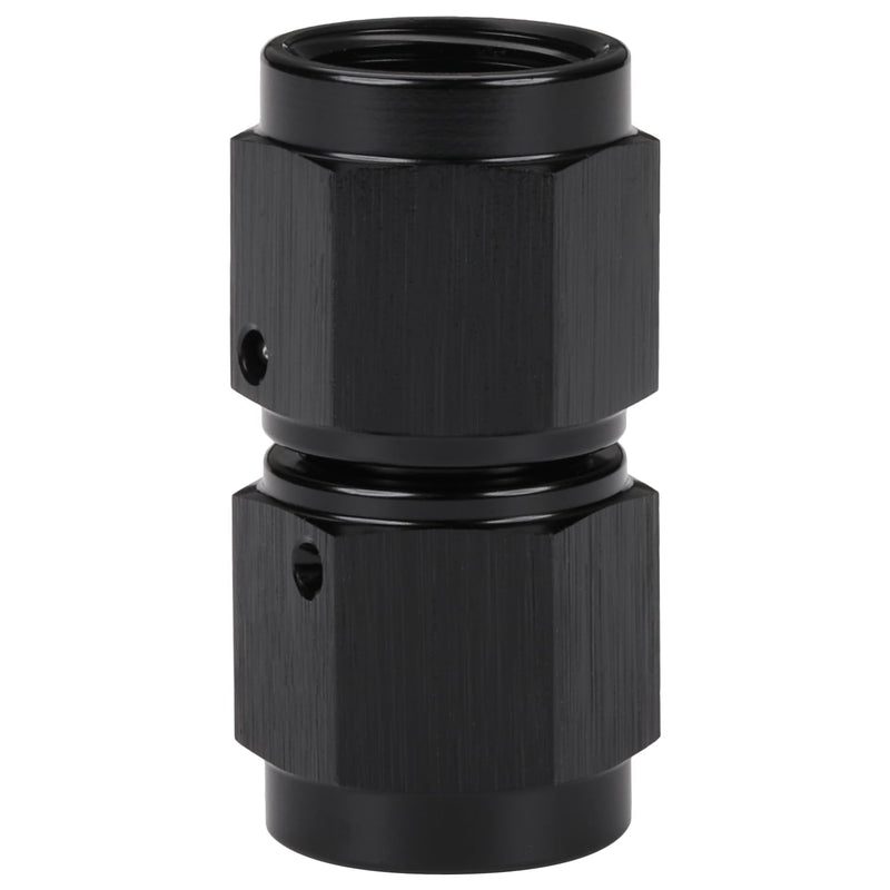 6AN Female to 6AN Female Straight Swivel Coupler Fitting Adapter Union Aluminum Black Black - Straight