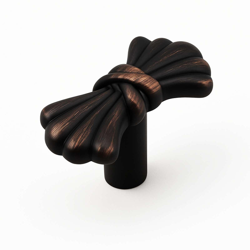 Modket Cascade Series Solid Traditional Classic Kitchen Cabinet Pull Handle — 1-3/4" Knob — Oil Rubbed Bronze — 10 Packs