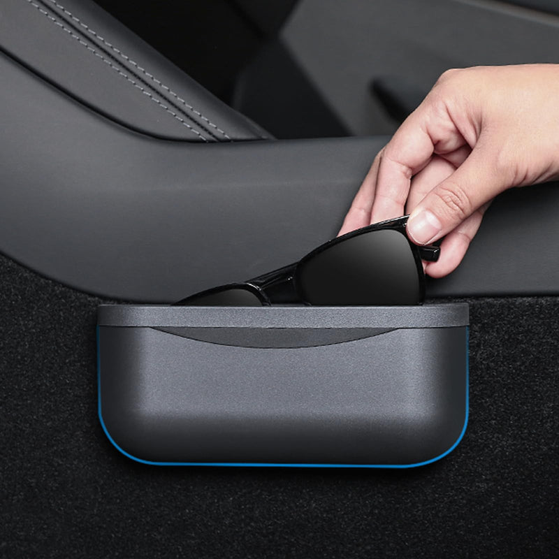 for Tesla Model Y 3 Sunglasses Holder Center Console Organizer Tray Storage Box Key Card Coin Holder Silicone Hook for Flocking Tesla Accessories Center Console Organizers