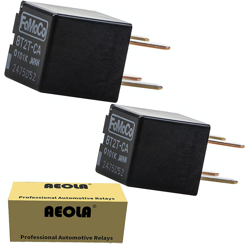 2 Pack 8T2T-CA 8T2T-0101K-CA Replaced 5L3Z-14N089-AA 8T2Z-14N089-C OEM Hight Power Relay 12VDC for Ford Various Models,Lincoln 2