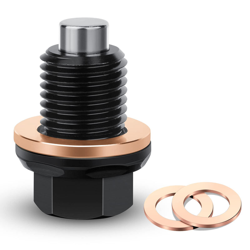 M14 x 1.5 Magnetic Oil Drain Plug T6 Aviation Aluminum with Crush Washer Gasket Compatible with Ford GM Hyundai KIA and More Select Models M14 x1.5 Plug