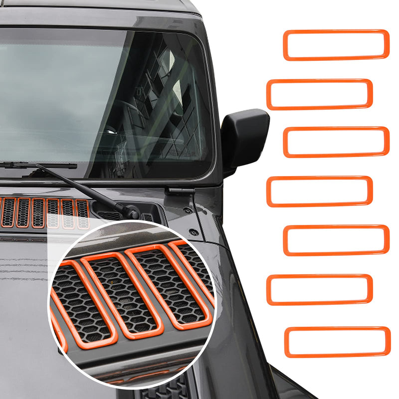 Hood Vent Cover Cowl Panel Vent Cover Trim Fit for 2018-2025 Jeep Wrangler JL JLU & Gladiator JT (Orange) Orange