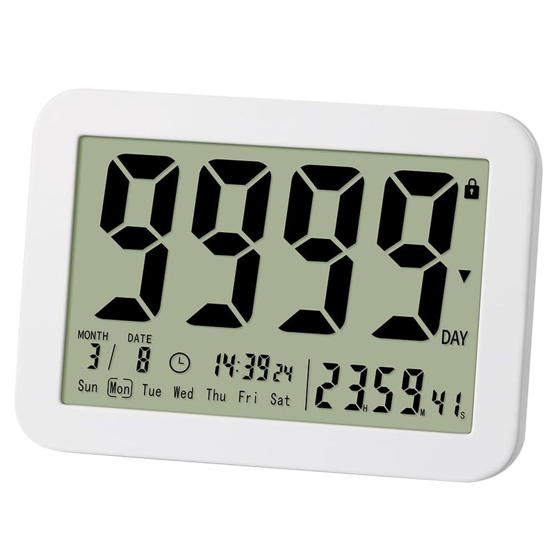 Digital Countdown Days Timer Clock- 9999 Days Count Down Timer with Stand Strong Magnetic Back for Retirement Wedding Vacation Birthday Exam Lab Kitchen Cooking M281 Day Timer