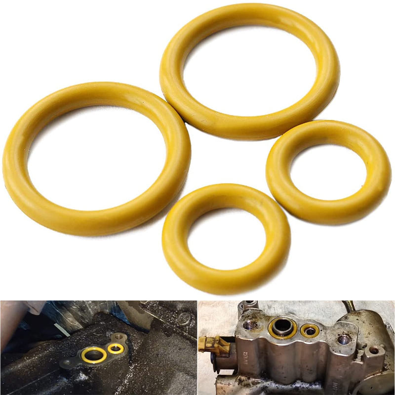 Yellow O-Ring Gaskets Kit Suitable for 1994-2003 Ford 7.3L Powerstroke Diesel Turbo Pedestal and Compatible for E-350 E-450 Econoline Vans F750F-250Super Duty