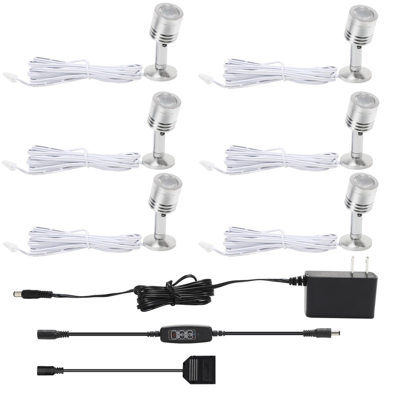 LED Mini Indoor Spotlight – Accent Lighting for Display Shelves, Paintings, Plants, Jewelry, Showcase, Under Cabinet – Adjustable Indoor Spot Light(Soft White 6 Pack Dimming&Timing) Soft White Dimming&Timing