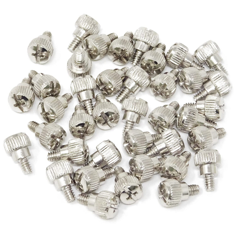 Honbay 40PCS 6#-32x5 M3.5 PC Computer Case Thumbscrews Thumb Screws (White Nickel) white nickel