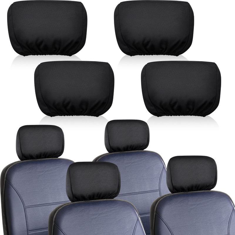 Tallew 4 Pcs Universal Car Headrest Cover Soft Car Seat Rest Cover Protector Fabric Head Rest Coverings for Truck Auto(Black) Black