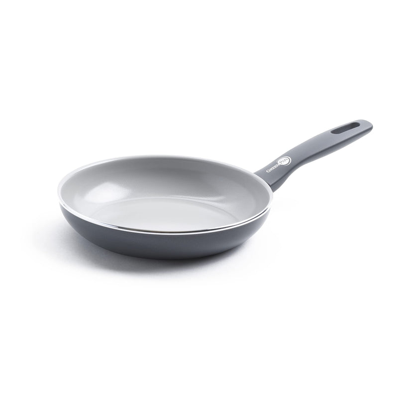 GreenPan Dover Healthy Ceramic Nonstick, 8" Frying Pan Skillet, PFAS-Free, Dishwasher Safe, Comfort Grip Handle, Grey 8" Frying Pan Skillet without Spatula Gray