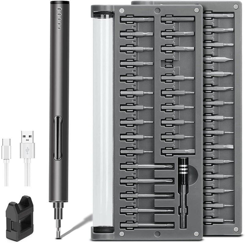 Mini Electric Screwdriver - 3.7V Small Cordless Precision Screwdriver Set - 55 Precision Bits & LED Light & Magnetic Mat - Repair Tool for Electronics Phone Watch Camera Laptop 55 IN 1