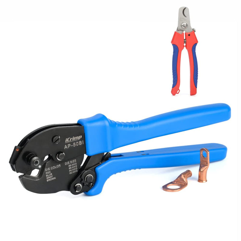 iCrimp Battery Cable Lug Crimper C/W Wire Cutter