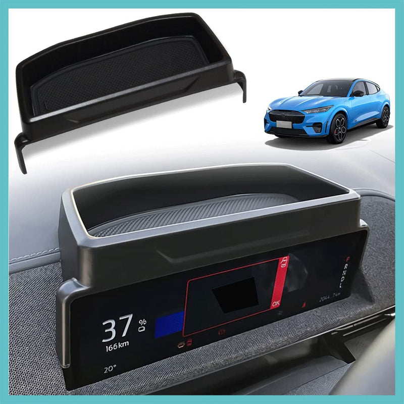BestEvMod Compatible with Mach E Center Console Dash Storage Box Tray Organizer Sunglasses Compatible with Mustang Mach-E Interior 2021-2024 2025 Mach E - Dash Storage Tray