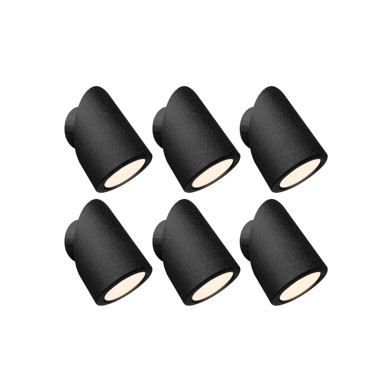 GKOLED 6-Pack Recessed Low Voltage Rotatable LED Deck Lights, Petite Directional Post Lighting, 1W 12V Flush Mount Rail Light, 3000K, IP66 Rated, Die-cast Aluminum Housing, Powder Coated Finish, Black