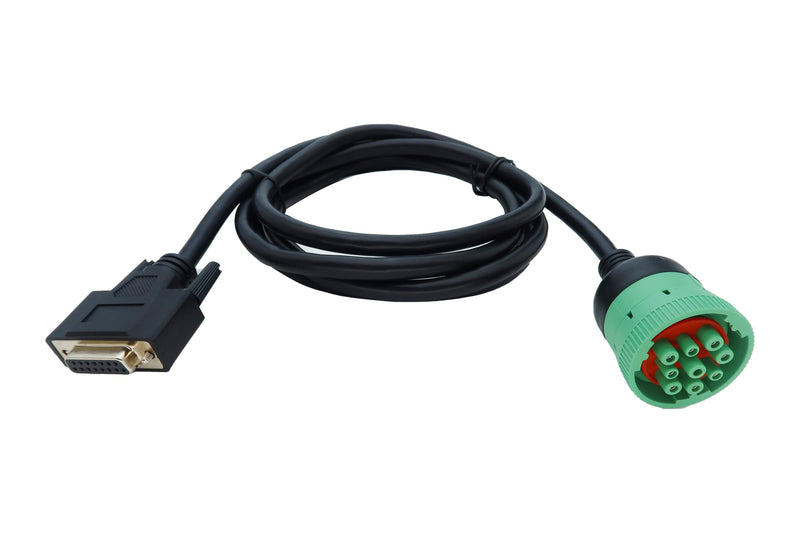 Type2 Green 9Pin J1939 to DB15 ELD Cable for Fleet Management ELD Device for Truck 6.6ft/2M