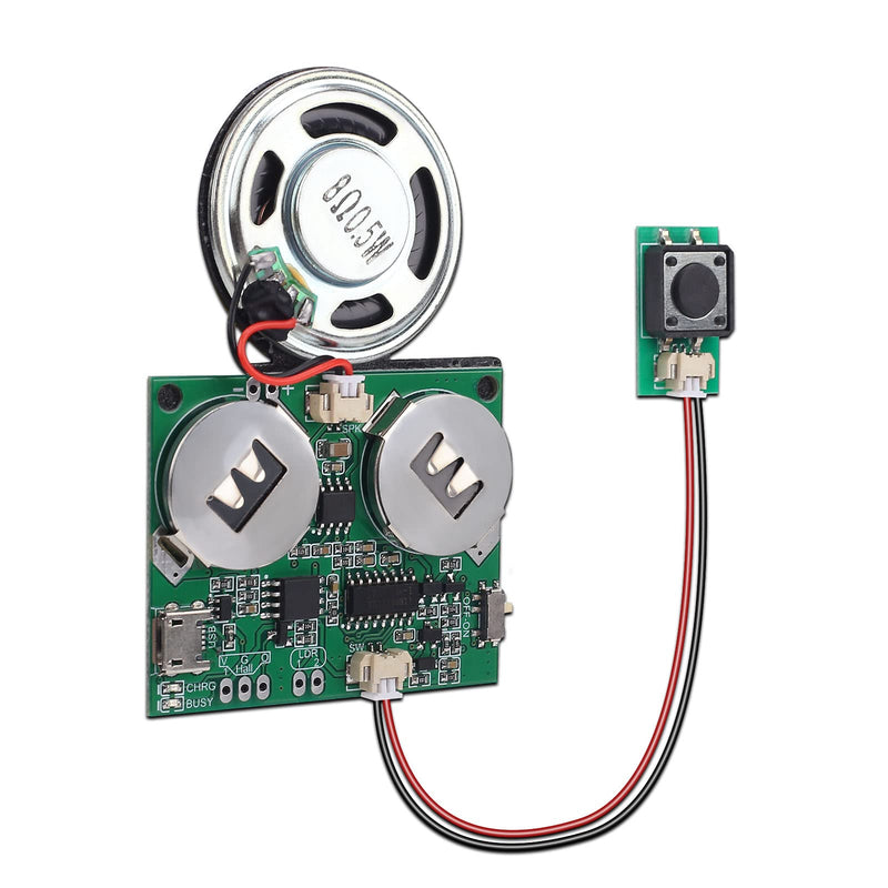 Sound Module, Icstation Programmable Sound Chip for Greeting Card 8M USB Charging Sound Board for DIY Halloween Presents, Compatible with Windows and Mac Computer Rechargeable