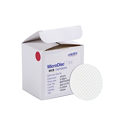 MCE Gridded Membrane Filter, 47mm 0.45μm, Sterile, Individual Pack, 100/PK