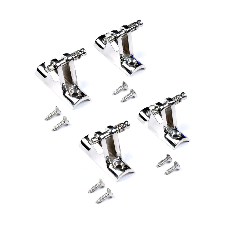 Mxeol Bimini Top Deck Hinges Fitting Concave Base Hardware with Quick Pins 4 Packs Silver 4PCS