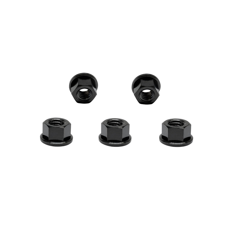 RISON Titanium Nut Titanium Flange Nut M10x1.25mm Titanium Sprocket Nut Black 6AL4V Titanium Flange Nut for Motorcycle 5PCS