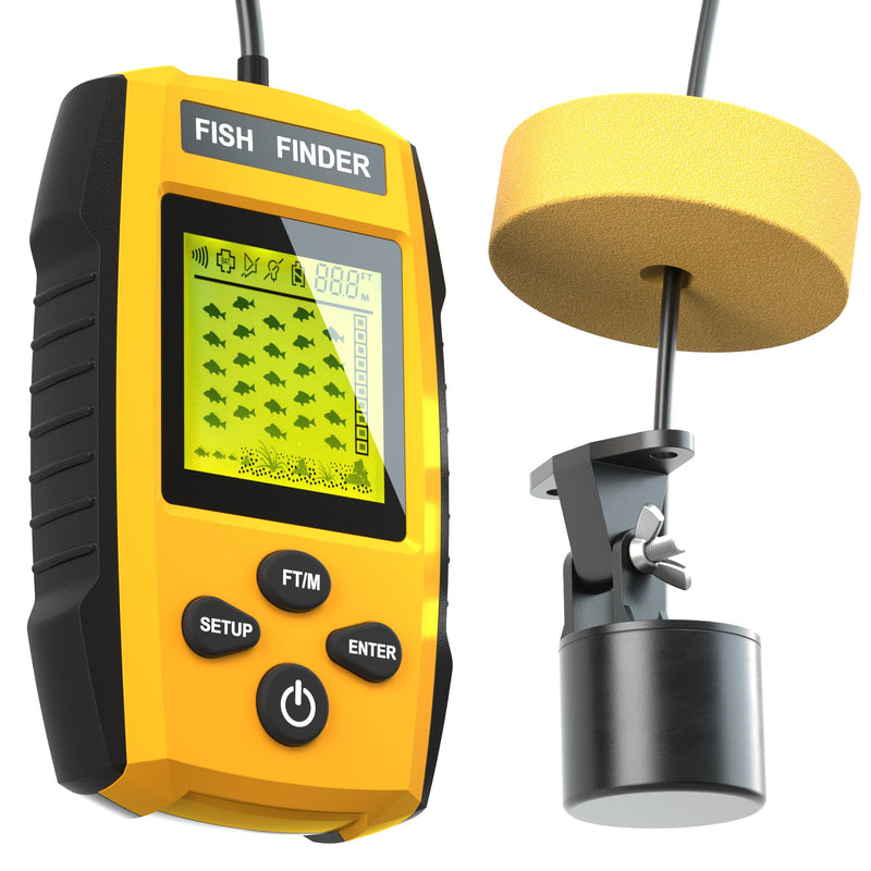 Portable Sonar Alarm Fish Finder with Sonar Transducer and LCD Display, for Kayak Fishing Boat Fishing Ice Fishing
