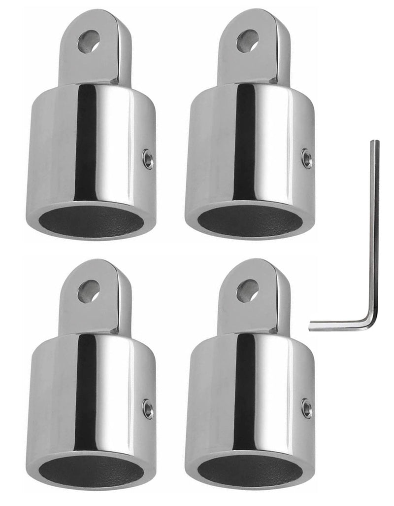 4 PCS Bimini Top Eye End Cap Tube Canopy Hardware Fitting Marine 316 Stainless Steel Fits 7/8 or 1'' OD Round Tubing 1 INCH
